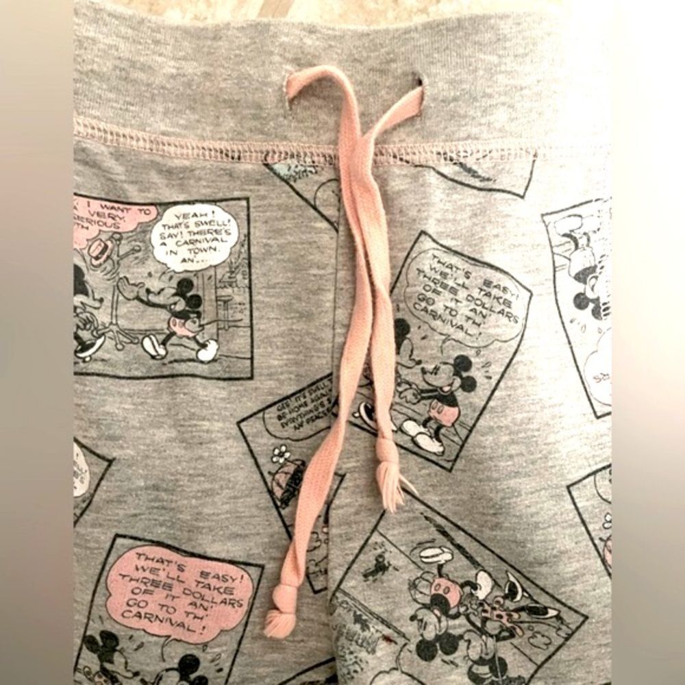 Disney Sleepwear Mickey & Minnie Grey & Pink Sweatpants Women’s Size Large - Picture 3 of 7